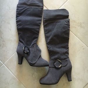 Suede over knee boots